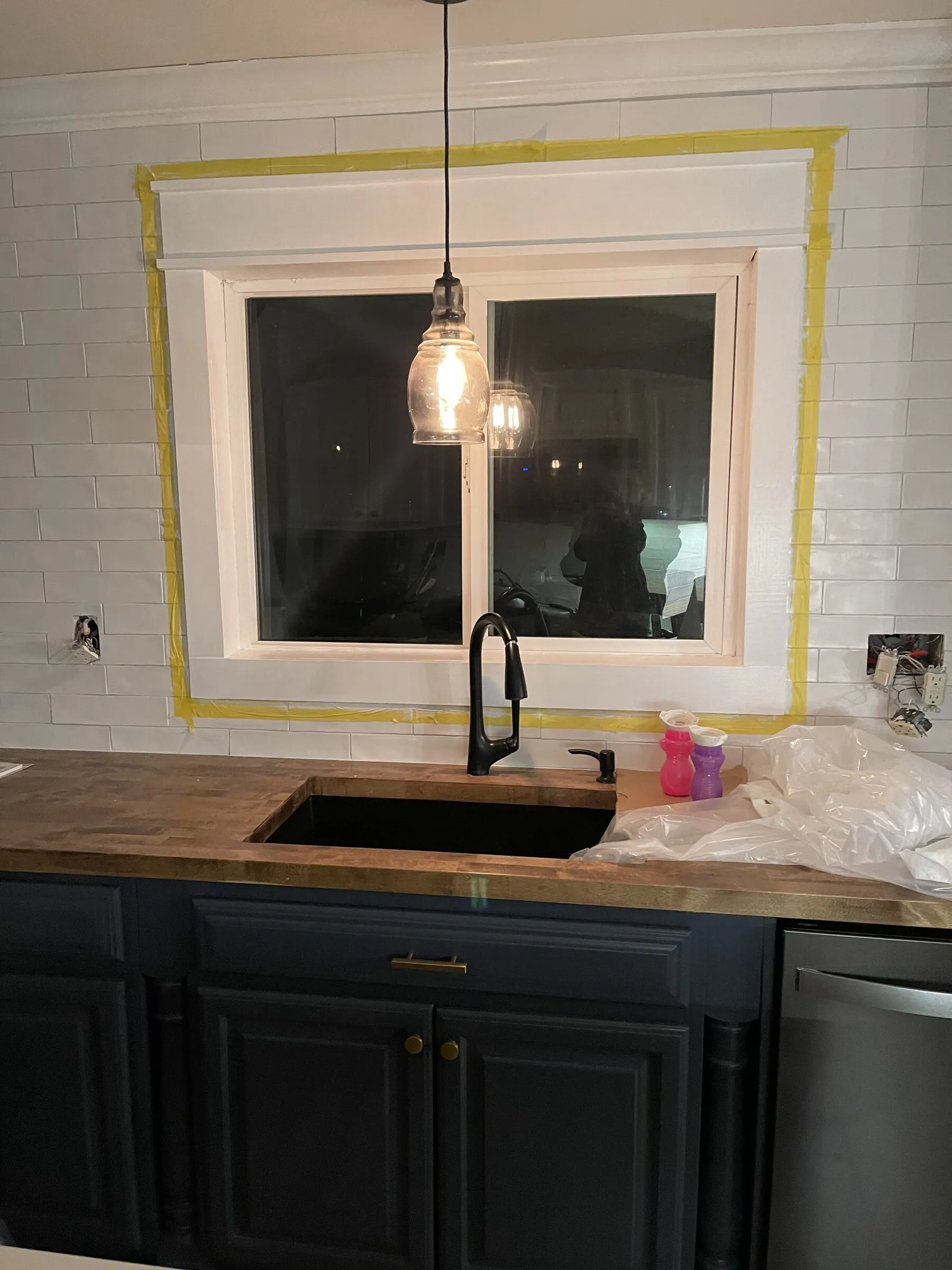 Kitchen sink pendant lighting installed by DTM Electric